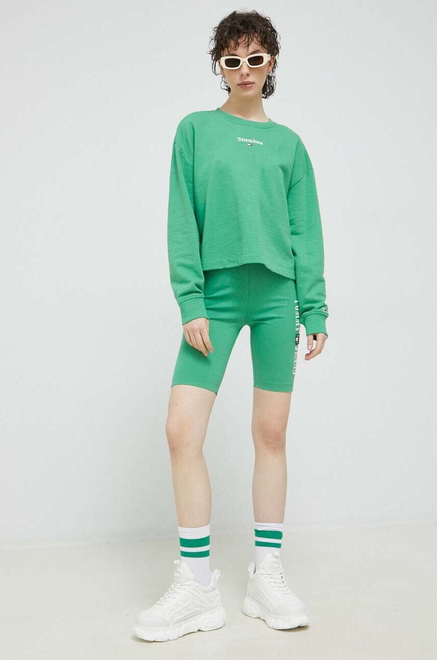 Tommy Jeans Суичър в зелено с принт - Pepit.bg