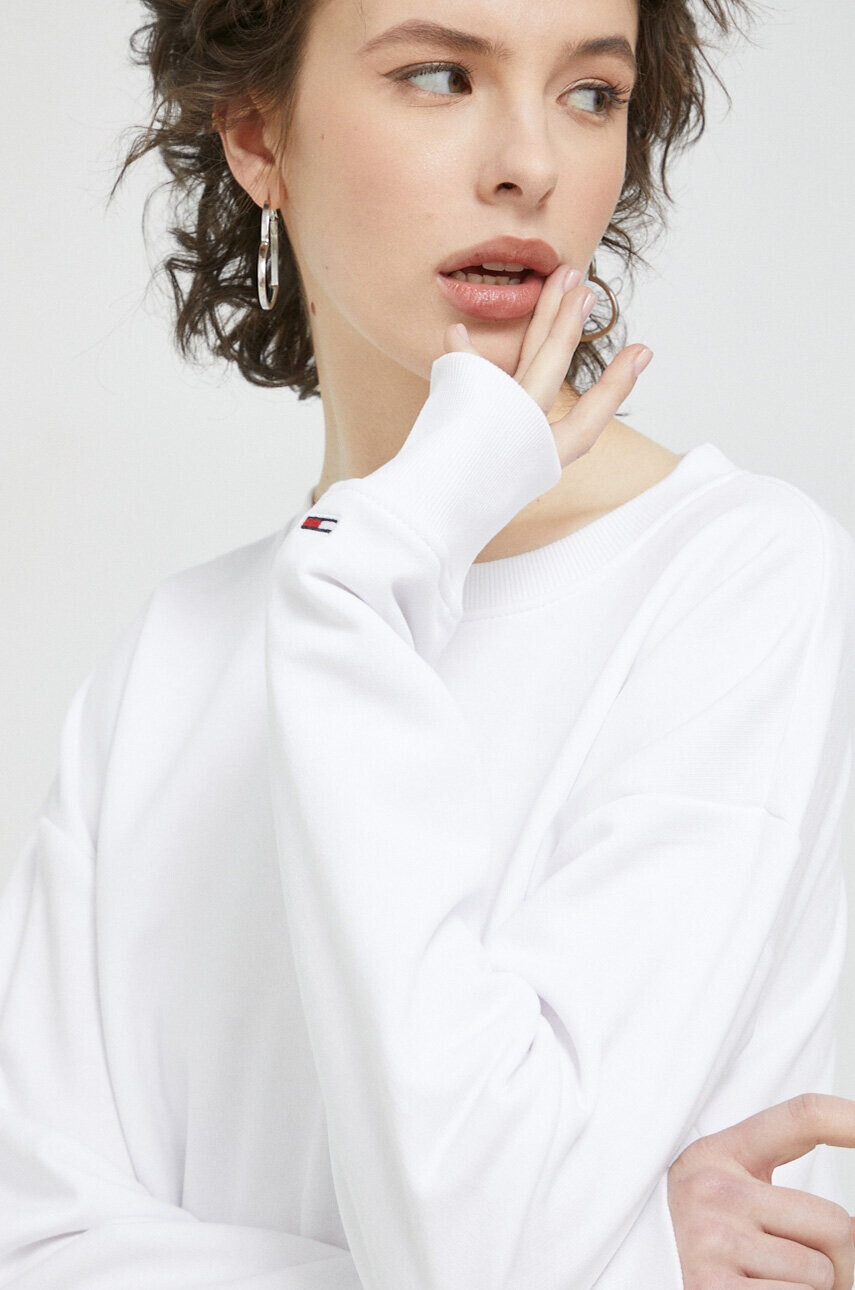Tommy Jeans Суичър в бяло с принт - Pepit.bg