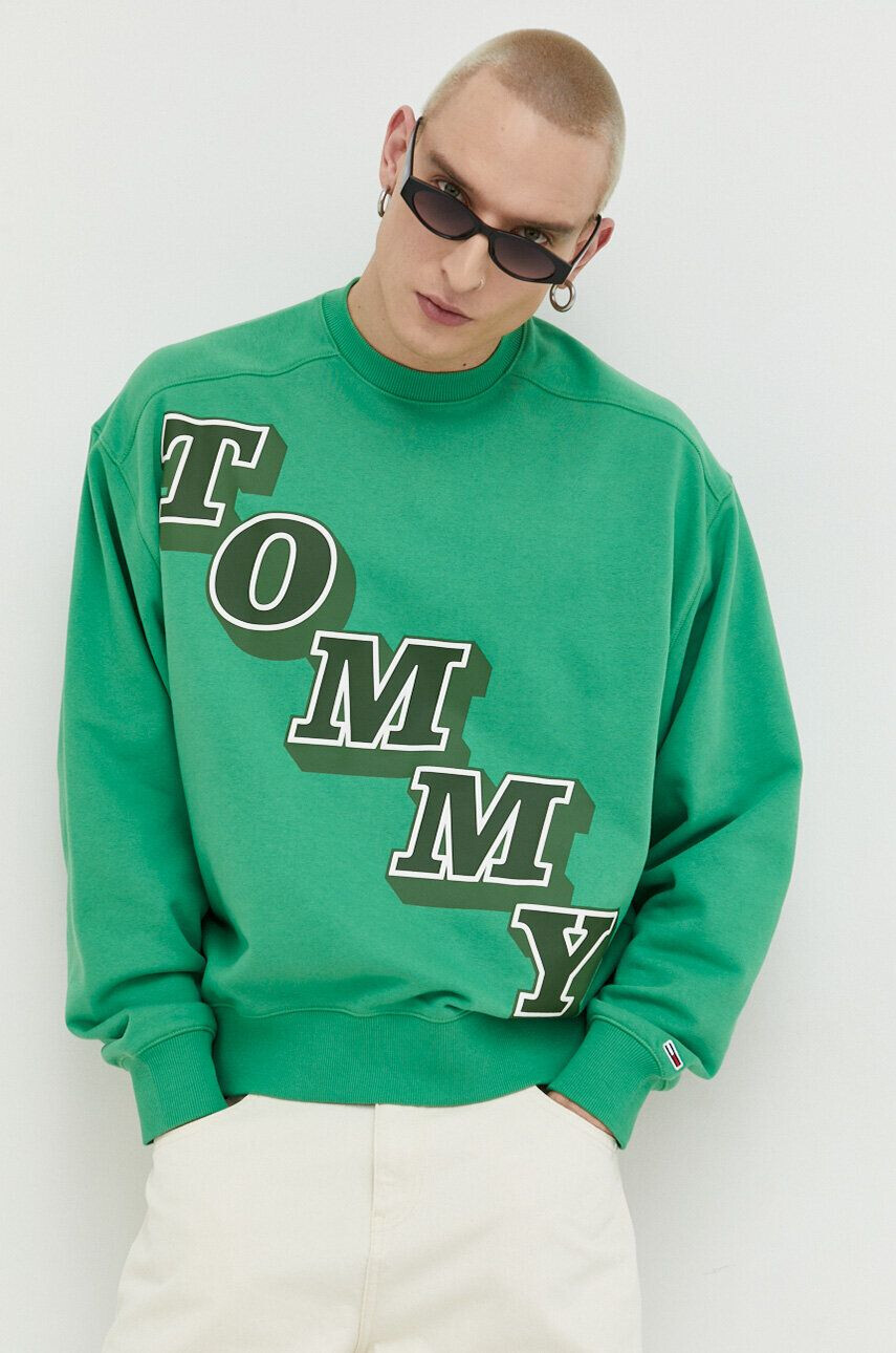 Tommy Jeans Суичър в зелено с принт - Pepit.bg