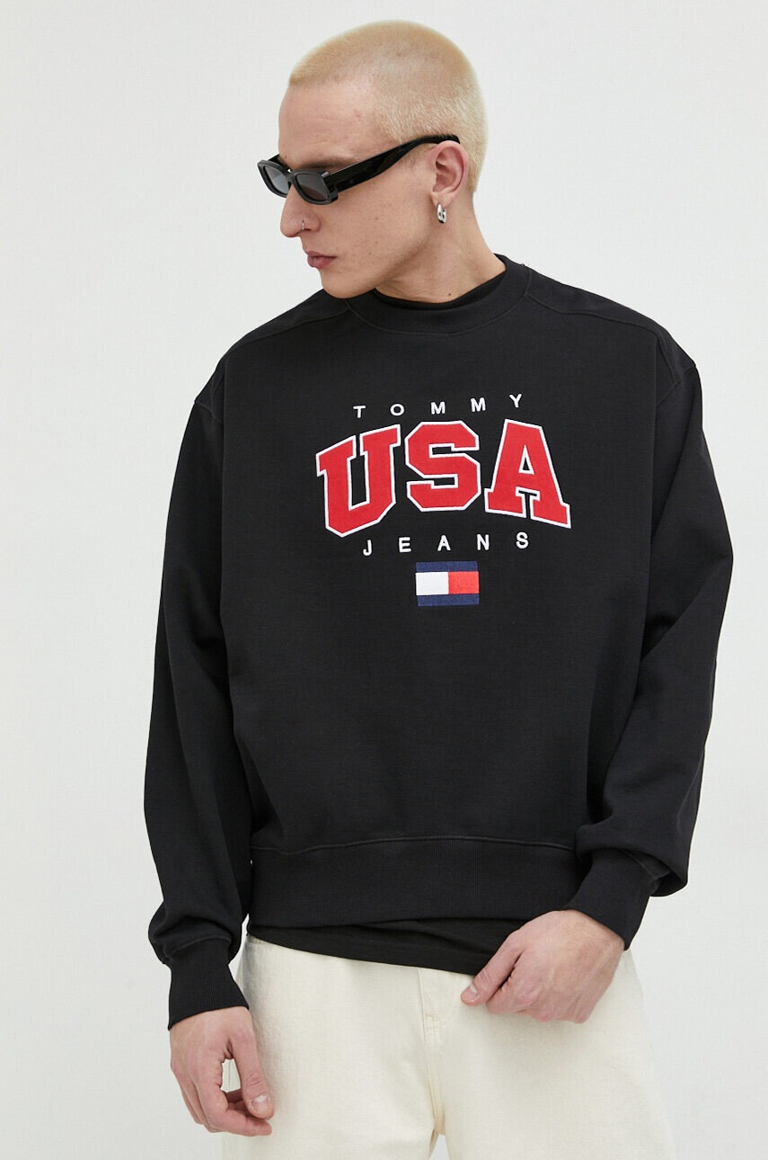 Tommy Jeans Суичър в черно с апликация - Pepit.bg