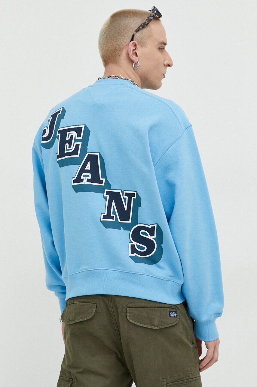Tommy Jeans Суичър в синьо с принт - Pepit.bg