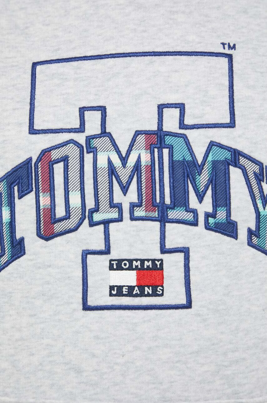 Tommy Jeans Суичър в сиво с качулка с апликация - Pepit.bg