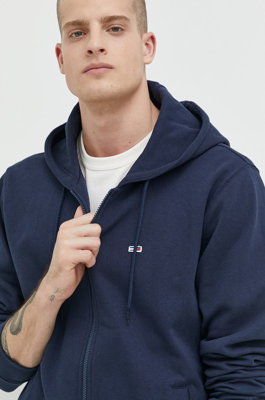 Tommy Jeans Суичър в тъмносиньо с качулка с принт - Pepit.bg