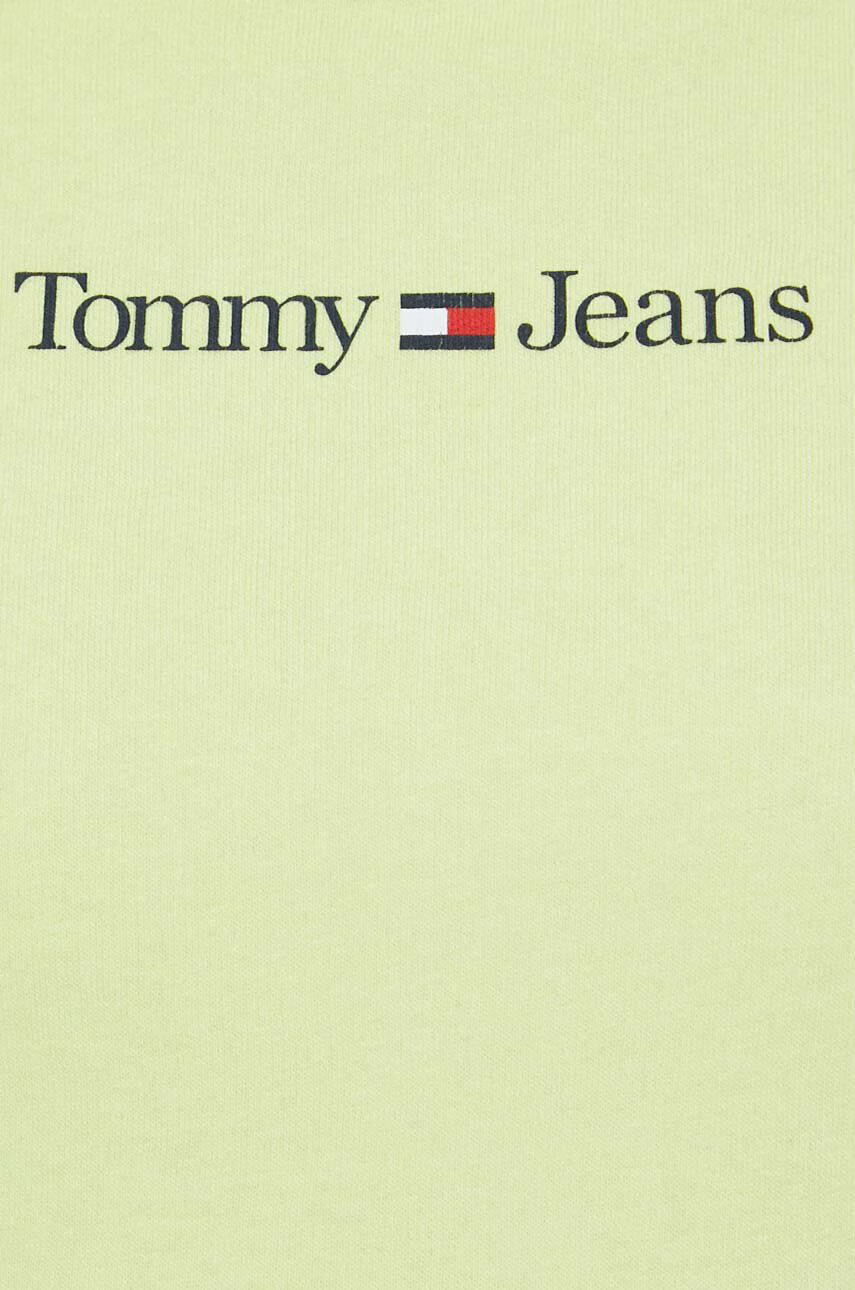 Tommy Jeans Суичър в жълто с качулка с принт - Pepit.bg