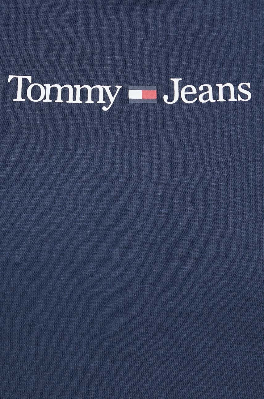 Tommy Jeans Суичър в тъмносиньо с качулка с принт - Pepit.bg