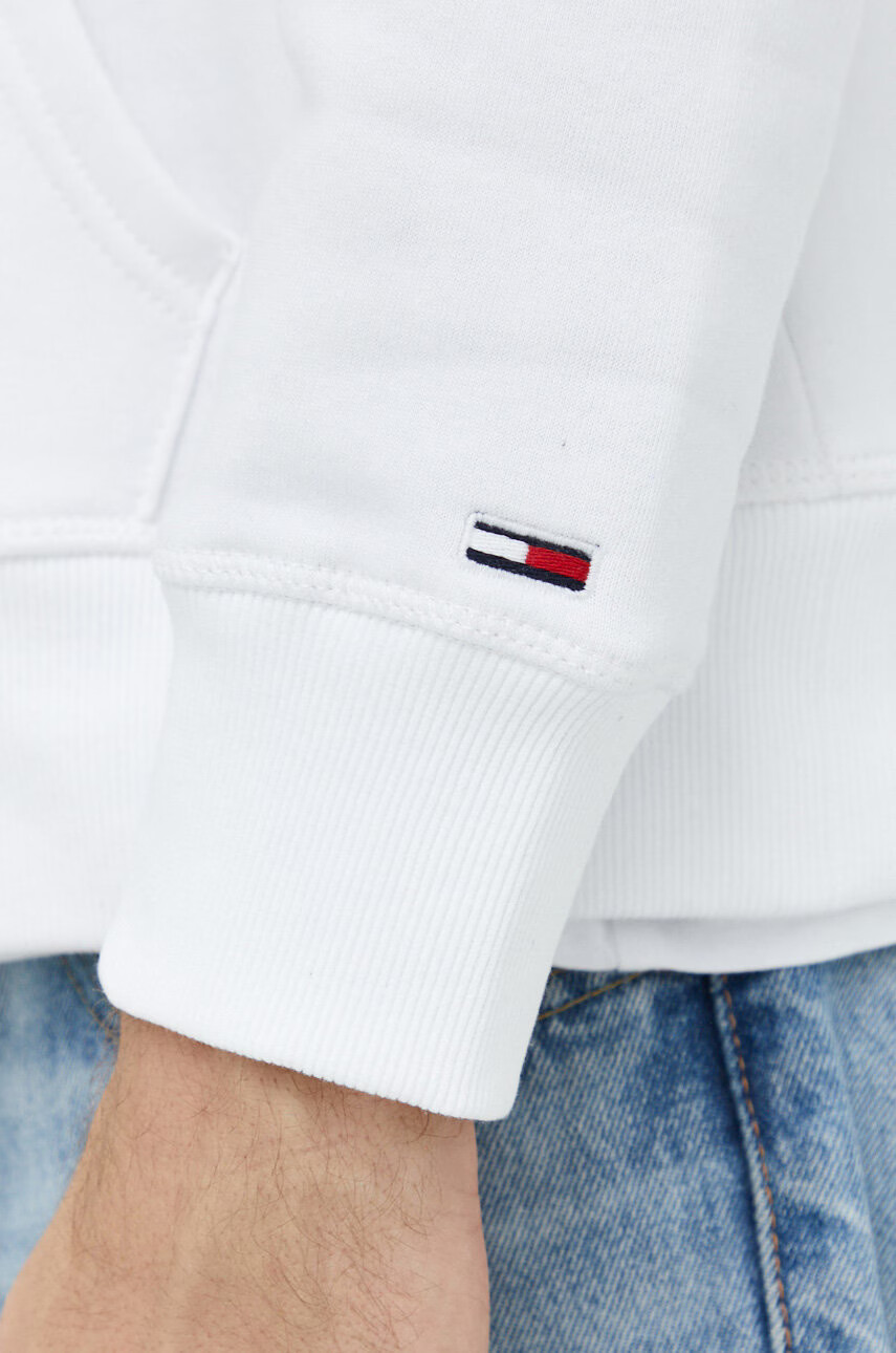 Tommy Jeans Суичър в бяло с качулка с апликация - Pepit.bg