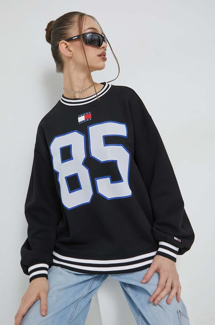 Tommy Jeans Суичър в черно с принт - Pepit.bg