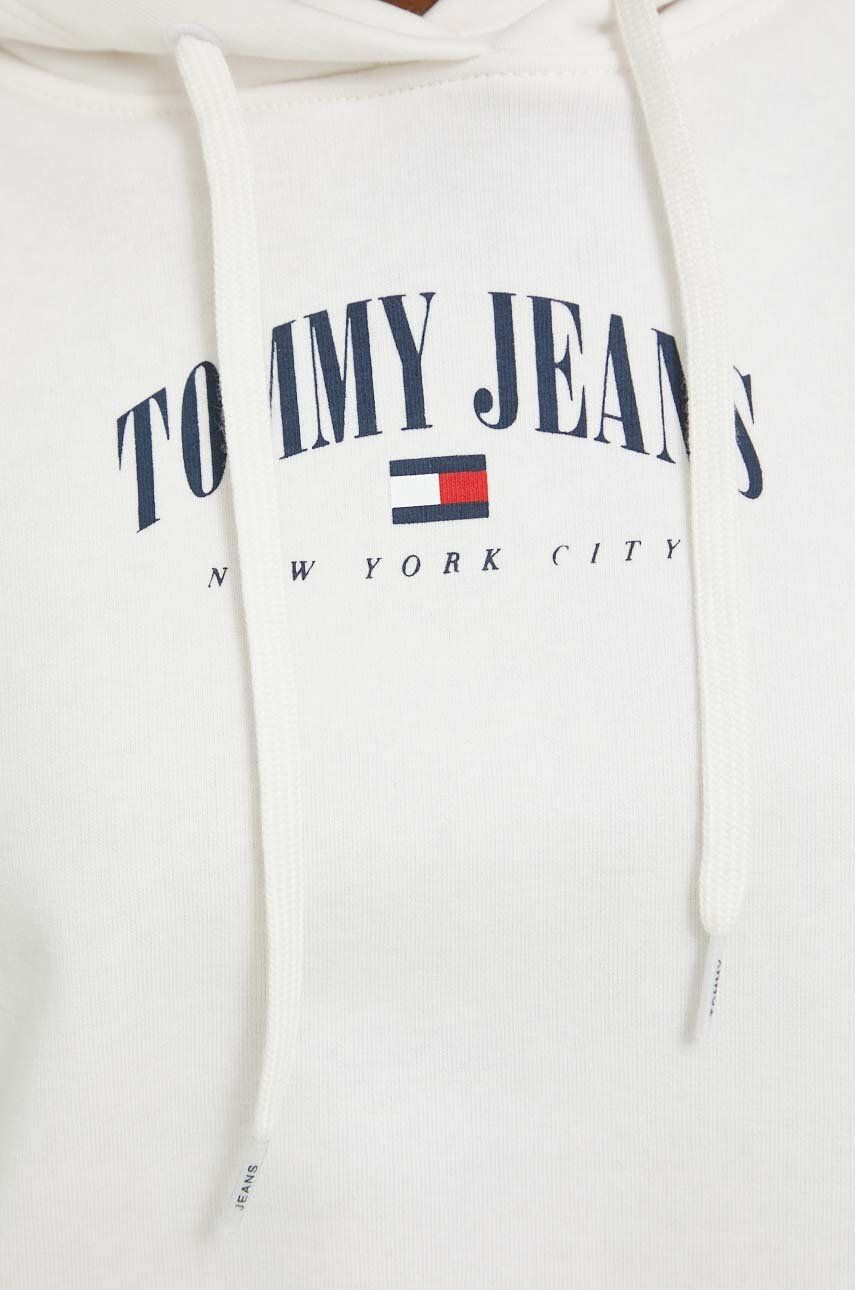 Tommy Jeans Суичър в бежово с качулка с принт - Pepit.bg