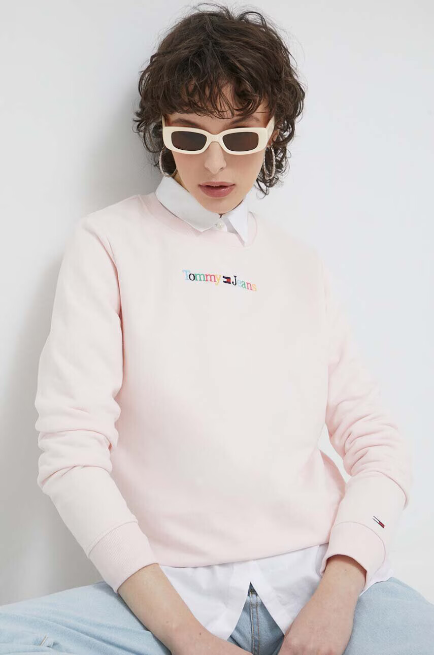 Tommy Jeans Суичър в розово с апликация - Pepit.bg
