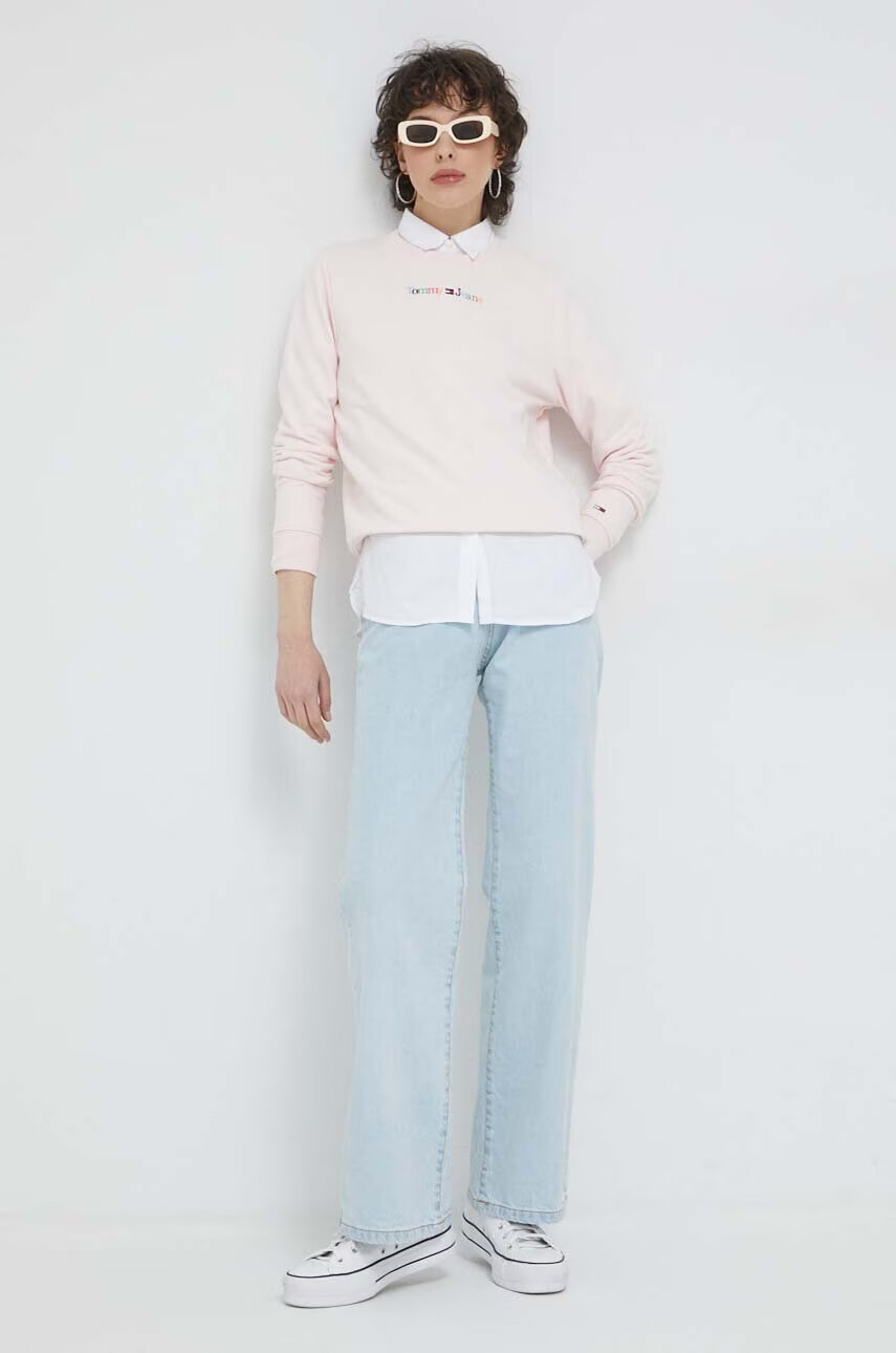 Tommy Jeans Суичър в розово с апликация - Pepit.bg