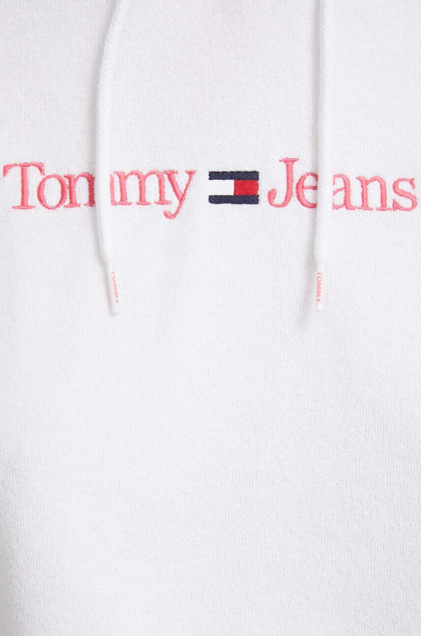 Tommy Jeans Суичър в бяло с качулка с апликация - Pepit.bg