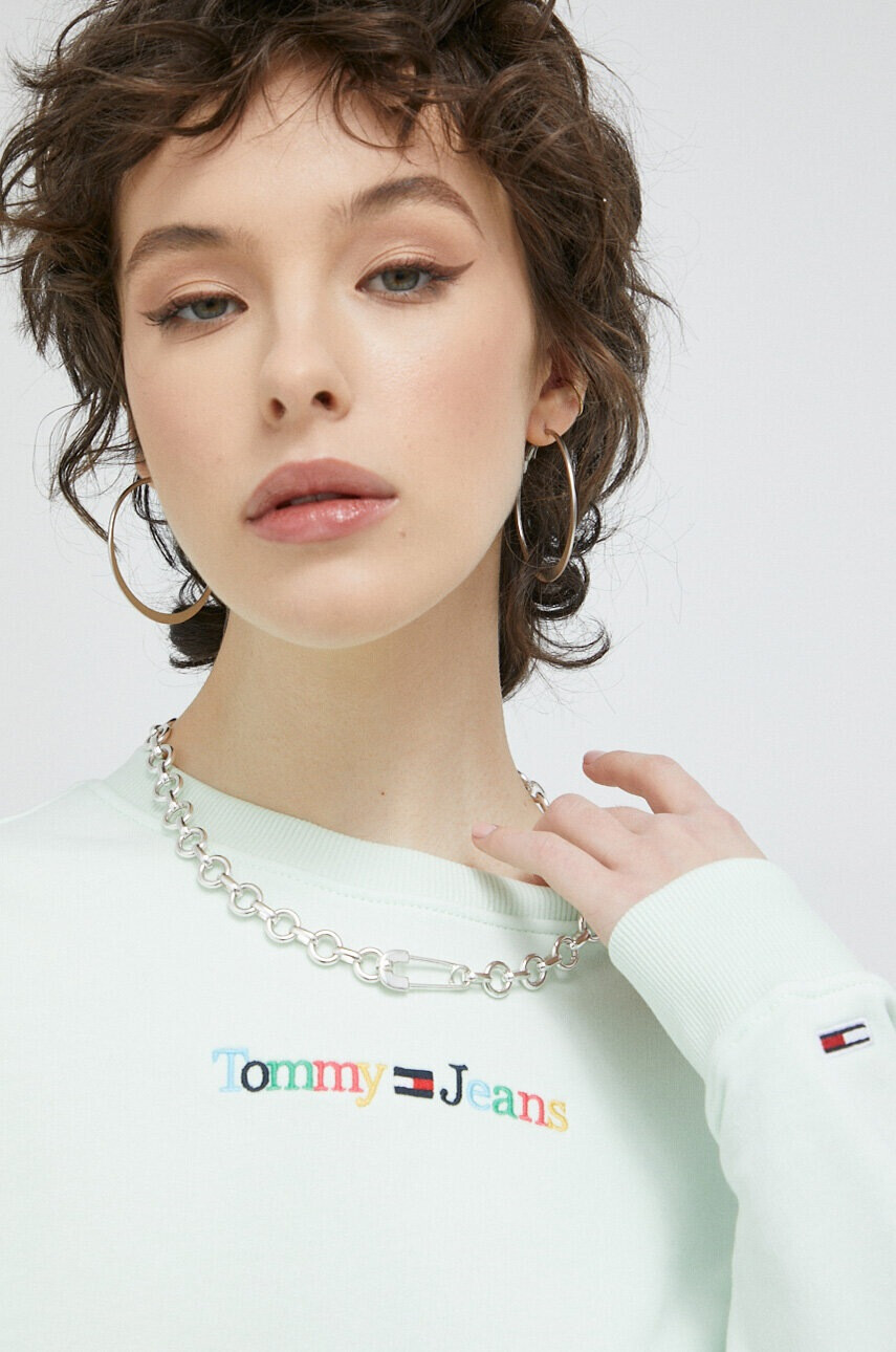 Tommy Jeans Суичър в зелено с апликация - Pepit.bg