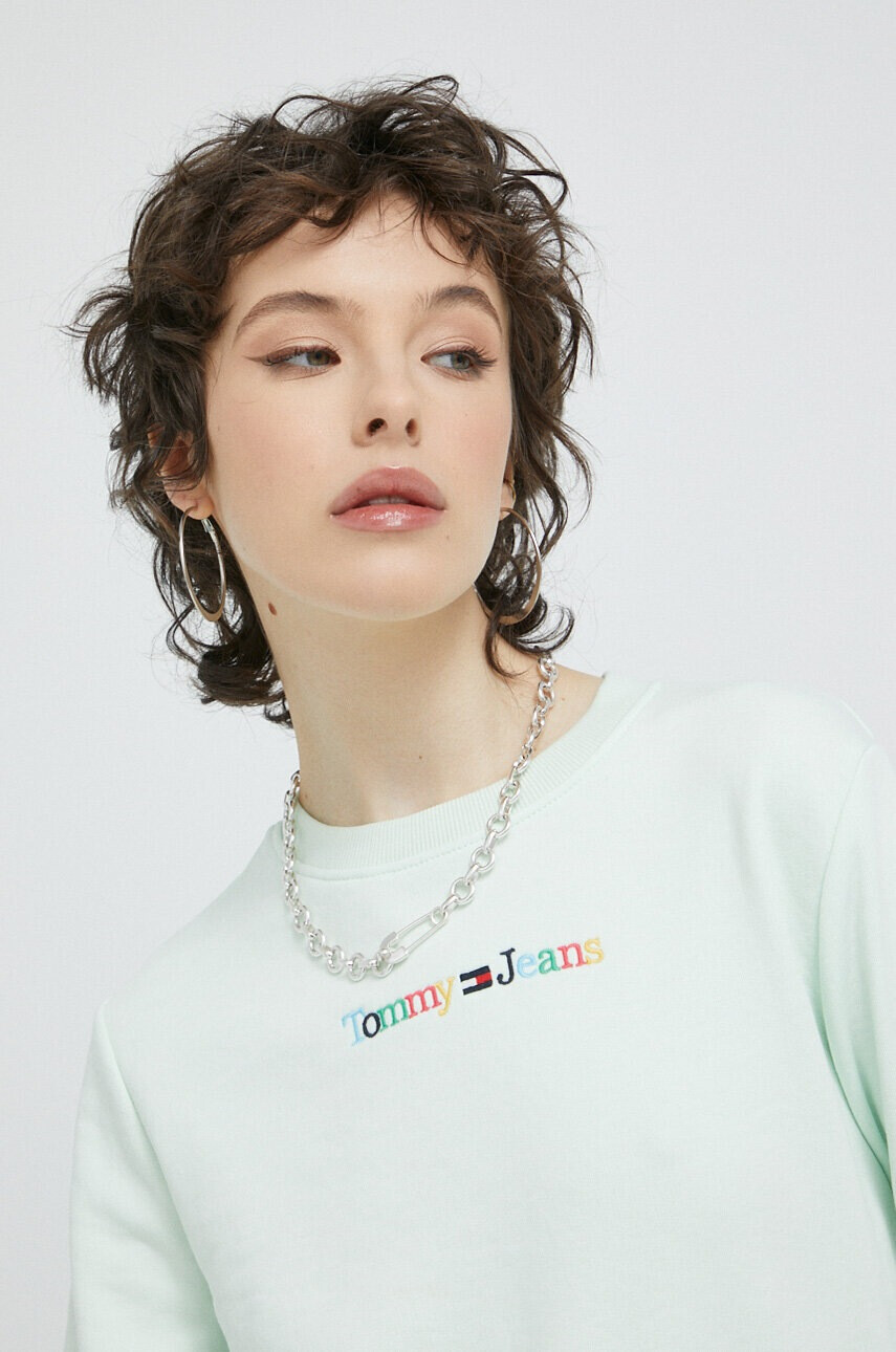 Tommy Jeans Суичър в зелено с апликация - Pepit.bg
