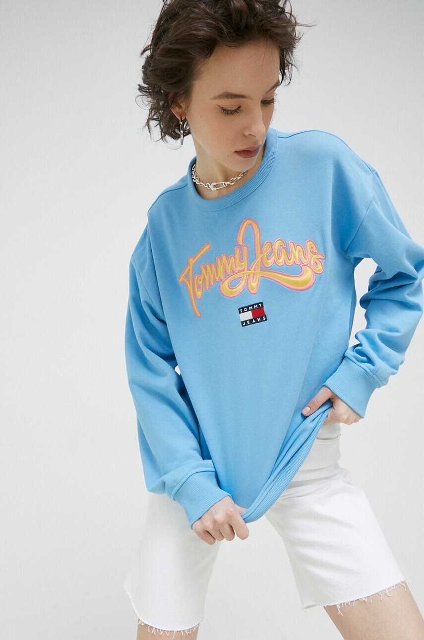 Tommy Jeans Суичър в синьо с апликация - Pepit.bg