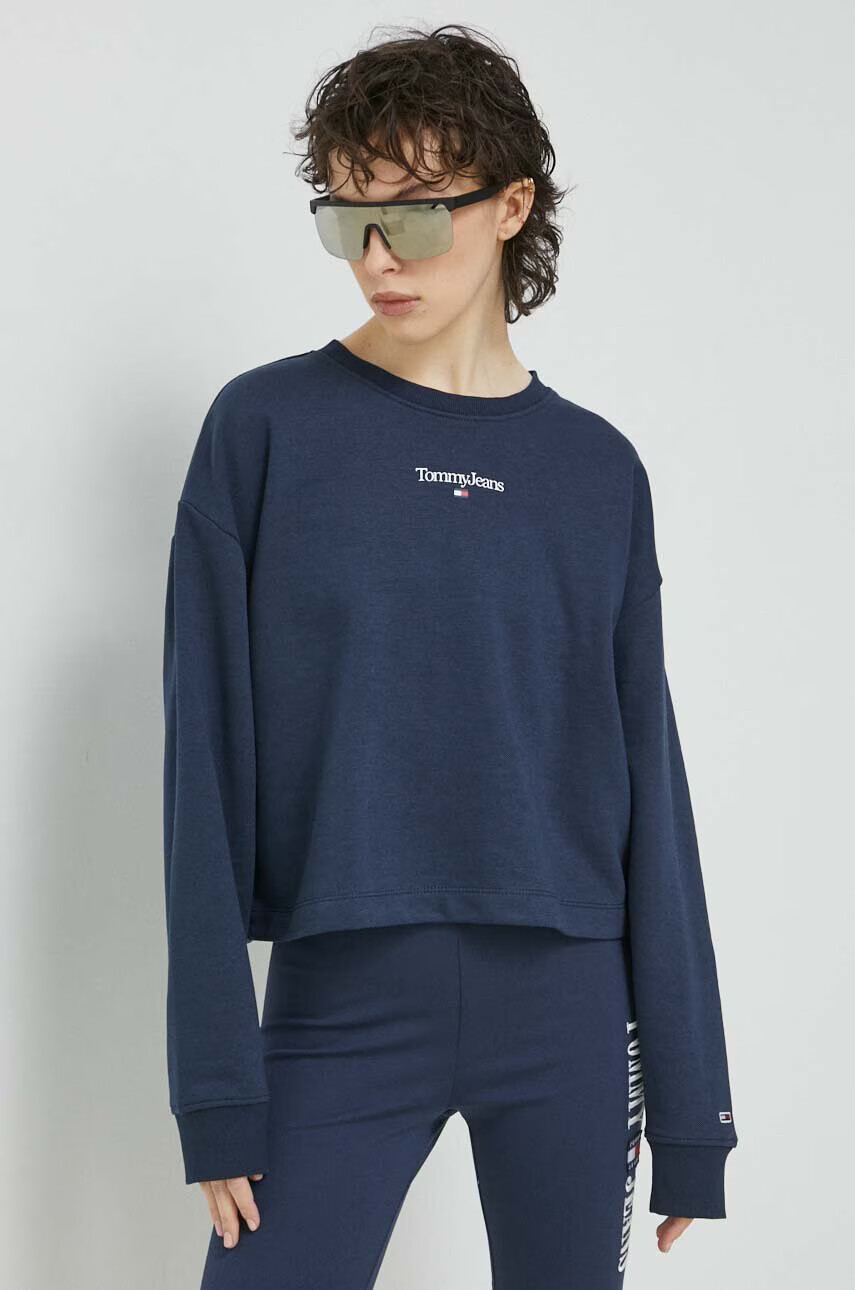 Tommy Jeans Суичър в тъмносиньо с принт - Pepit.bg