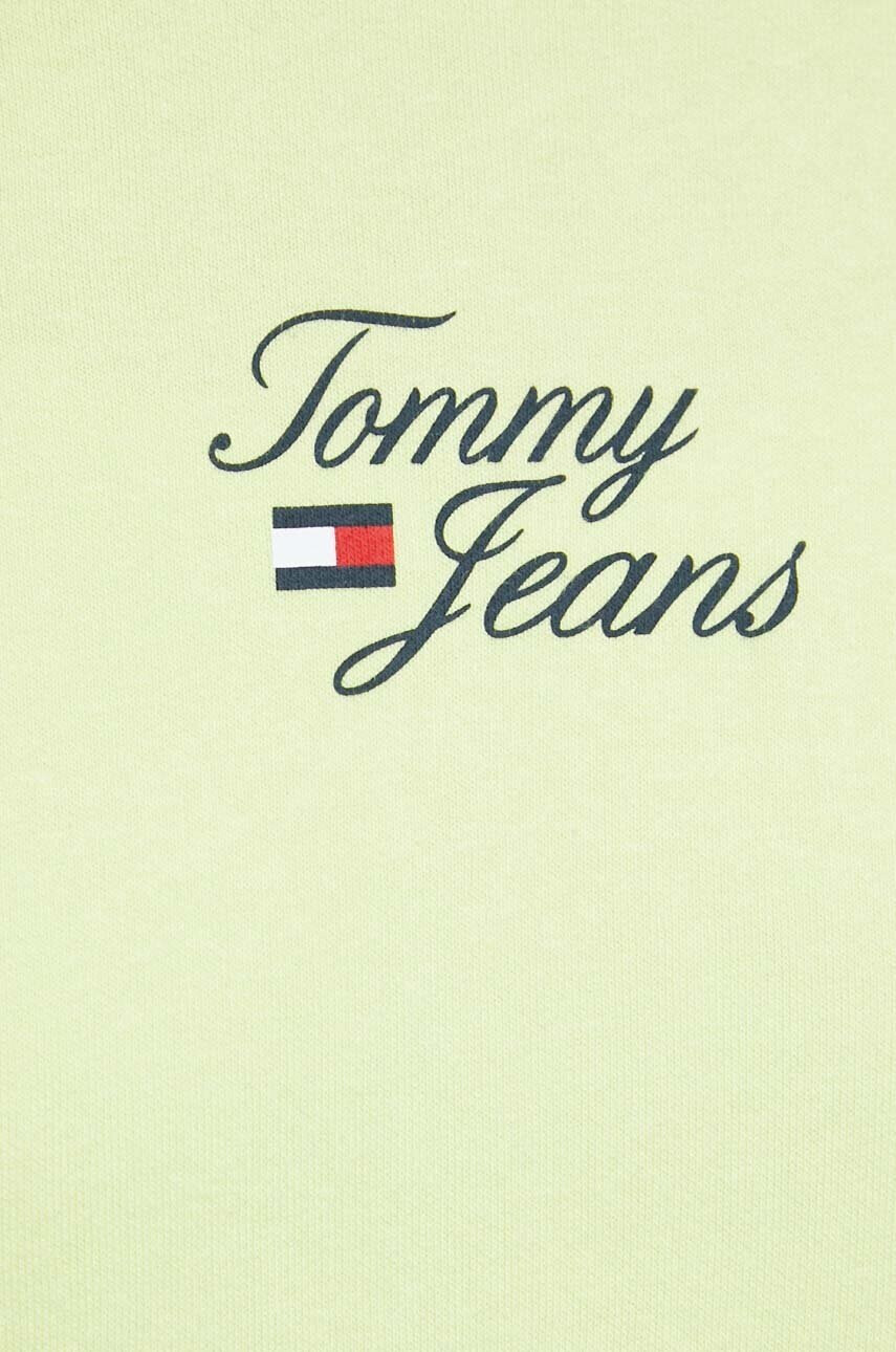 Tommy Jeans Суичър в жълто с качулка с принт - Pepit.bg