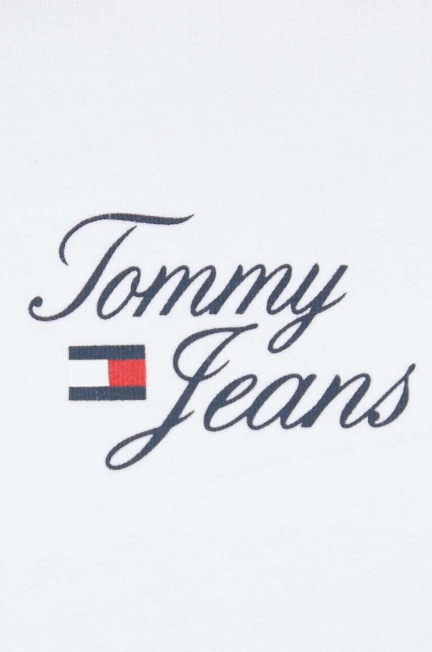 Tommy Jeans Суичър в бяло с качулка с принт - Pepit.bg