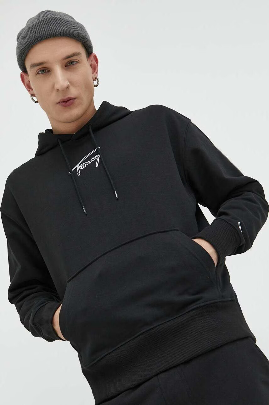Tommy Jeans Суичър в черно с качулка с апликация - Pepit.bg