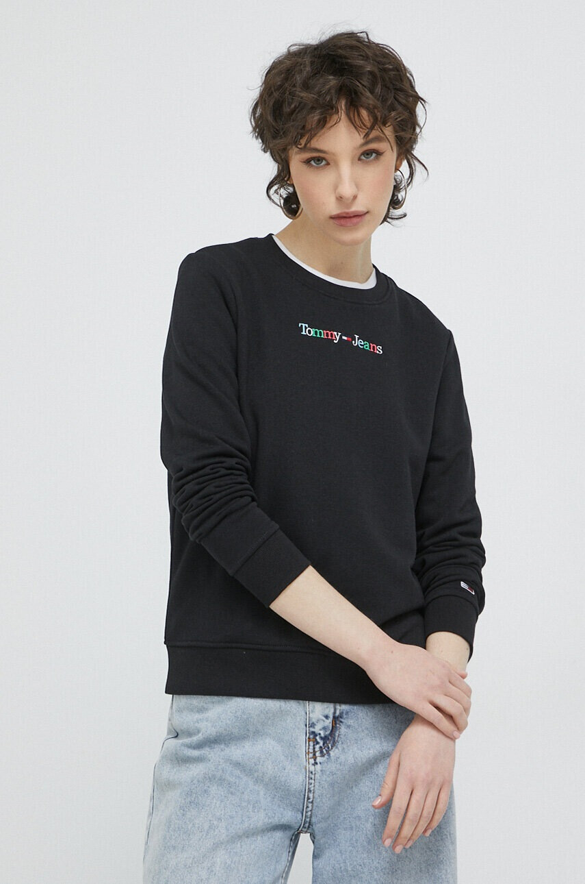 Tommy Jeans Суичър в черно с апликация - Pepit.bg