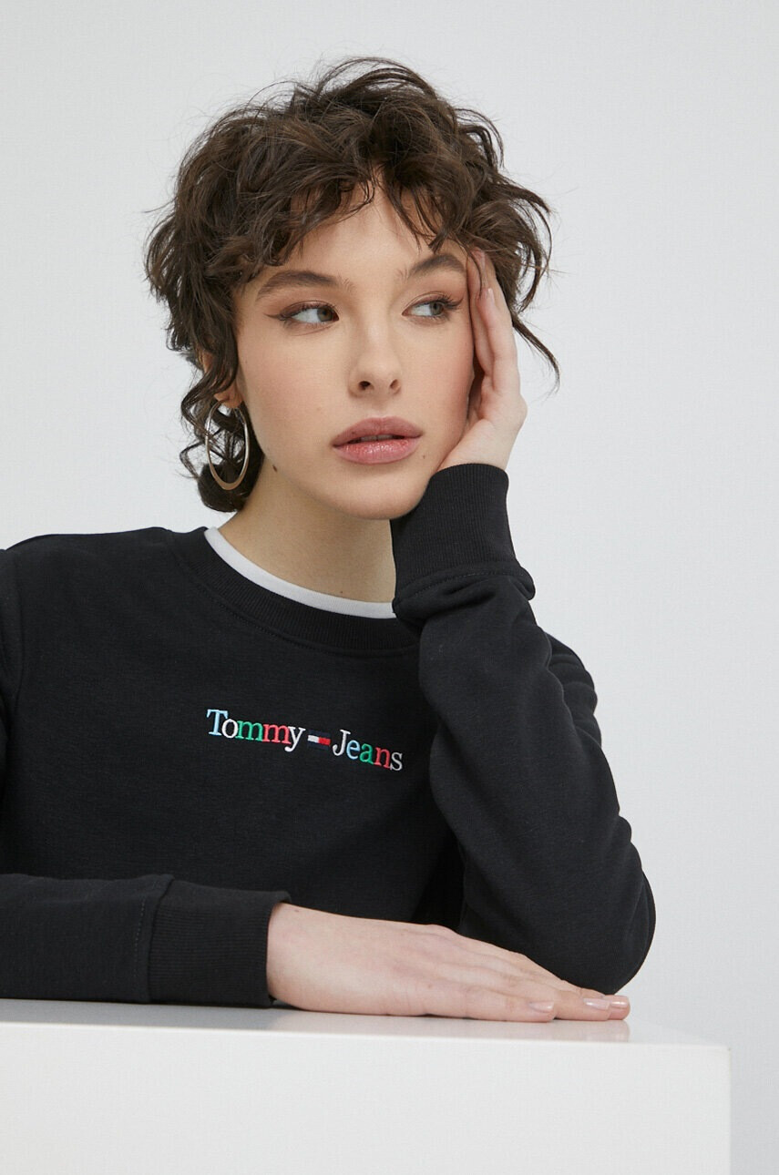 Tommy Jeans Суичър в черно с апликация - Pepit.bg