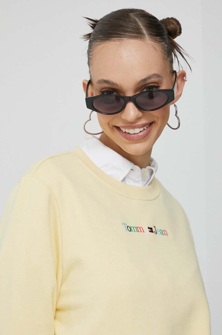 Tommy Jeans Суичър в жълто с апликация - Pepit.bg