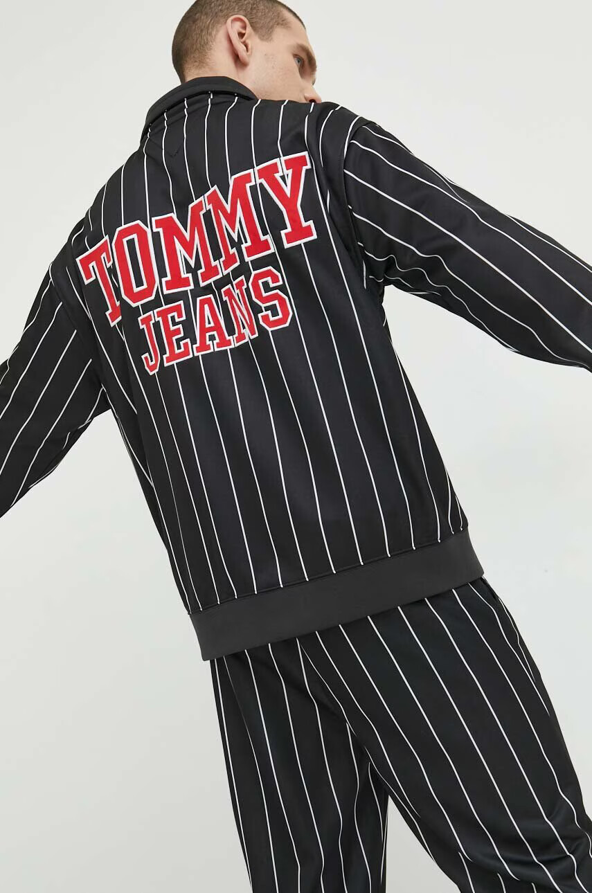 Tommy Jeans Суичър в черно с десен - Pepit.bg