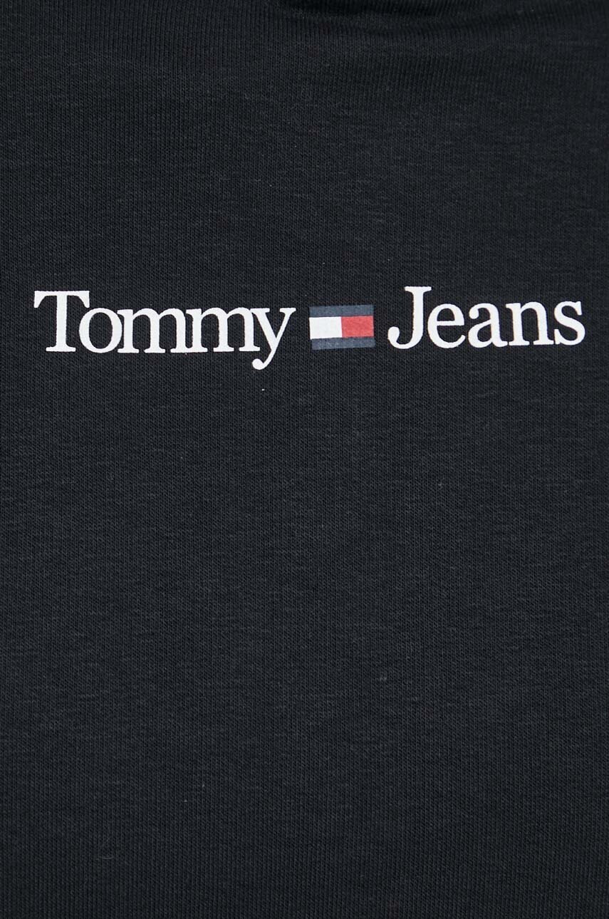 Tommy Jeans Суичър в черно с качулка с принт - Pepit.bg