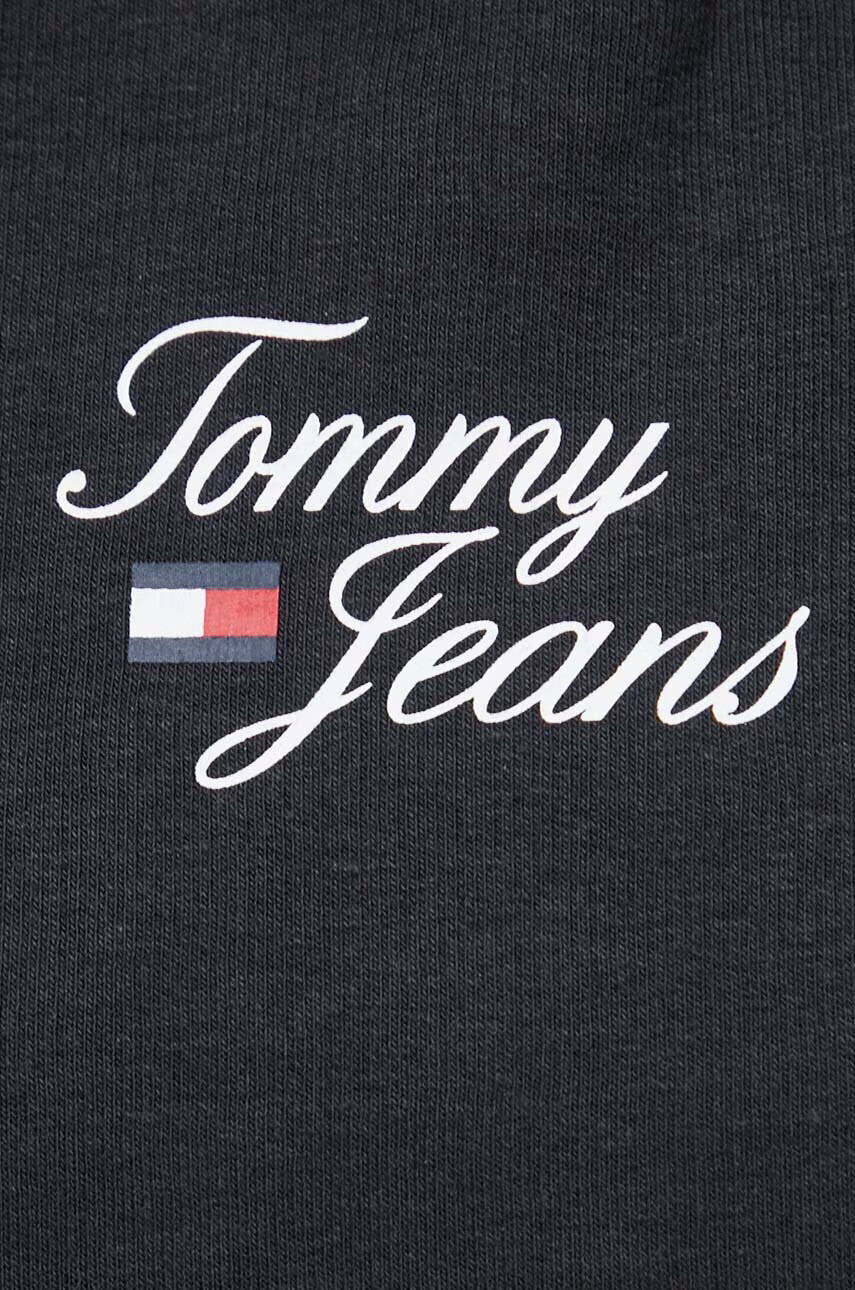 Tommy Jeans Суичър в черно с качулка с принт - Pepit.bg