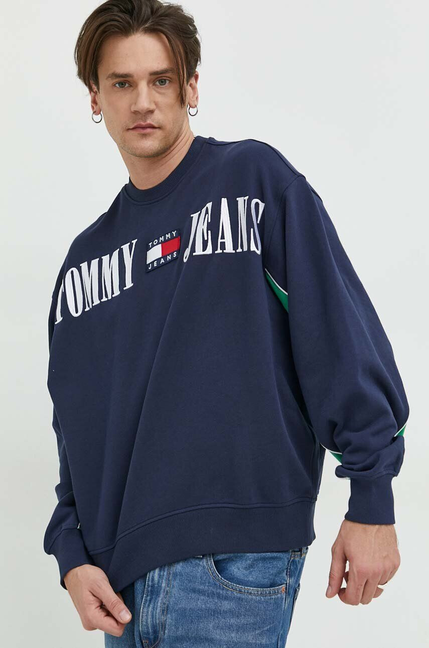 Tommy Jeans Суичър в тъмносиньо с апликация - Pepit.bg