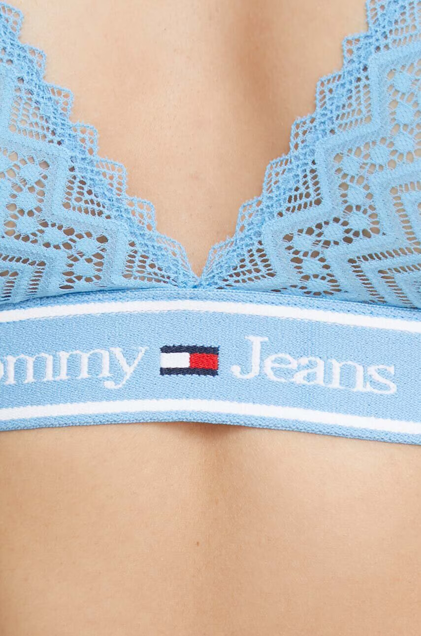 Tommy Jeans Сутиен в синьо от дантела с изчистен дизайн - Pepit.bg