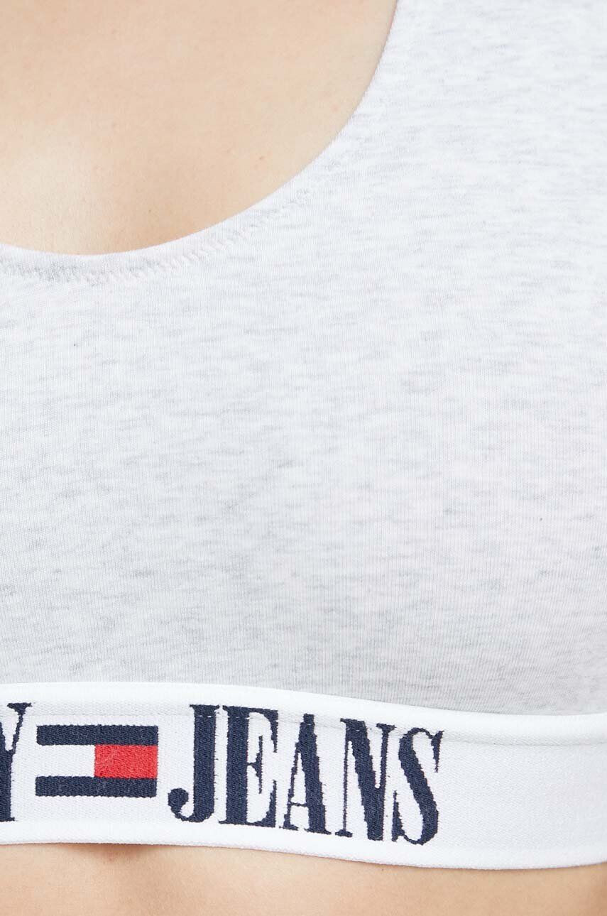 Tommy Jeans Сутиен в сиво с изчистен дизайн - Pepit.bg