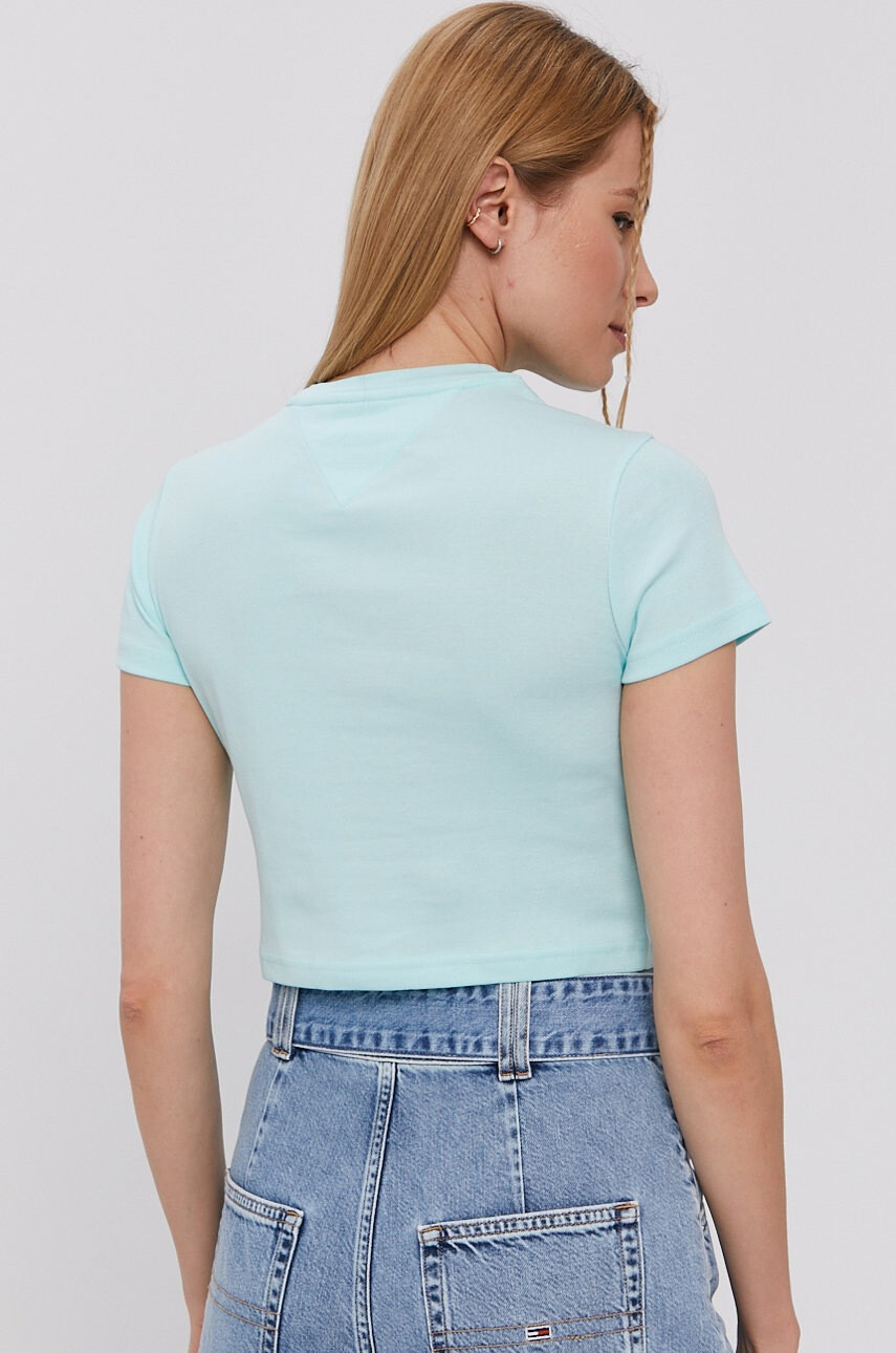 Tommy Jeans Тениска дамска в тюркоазено - Pepit.bg