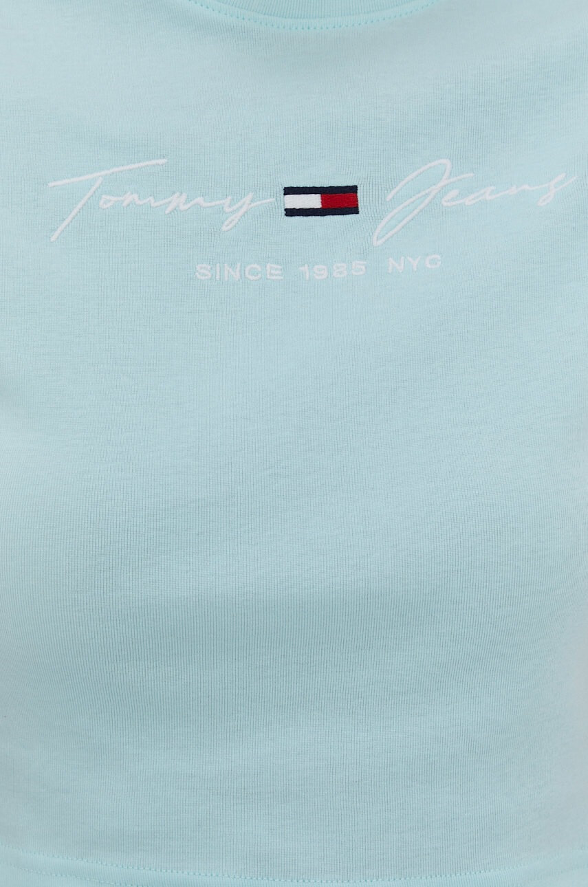 Tommy Jeans Тениска дамска в тюркоазено - Pepit.bg
