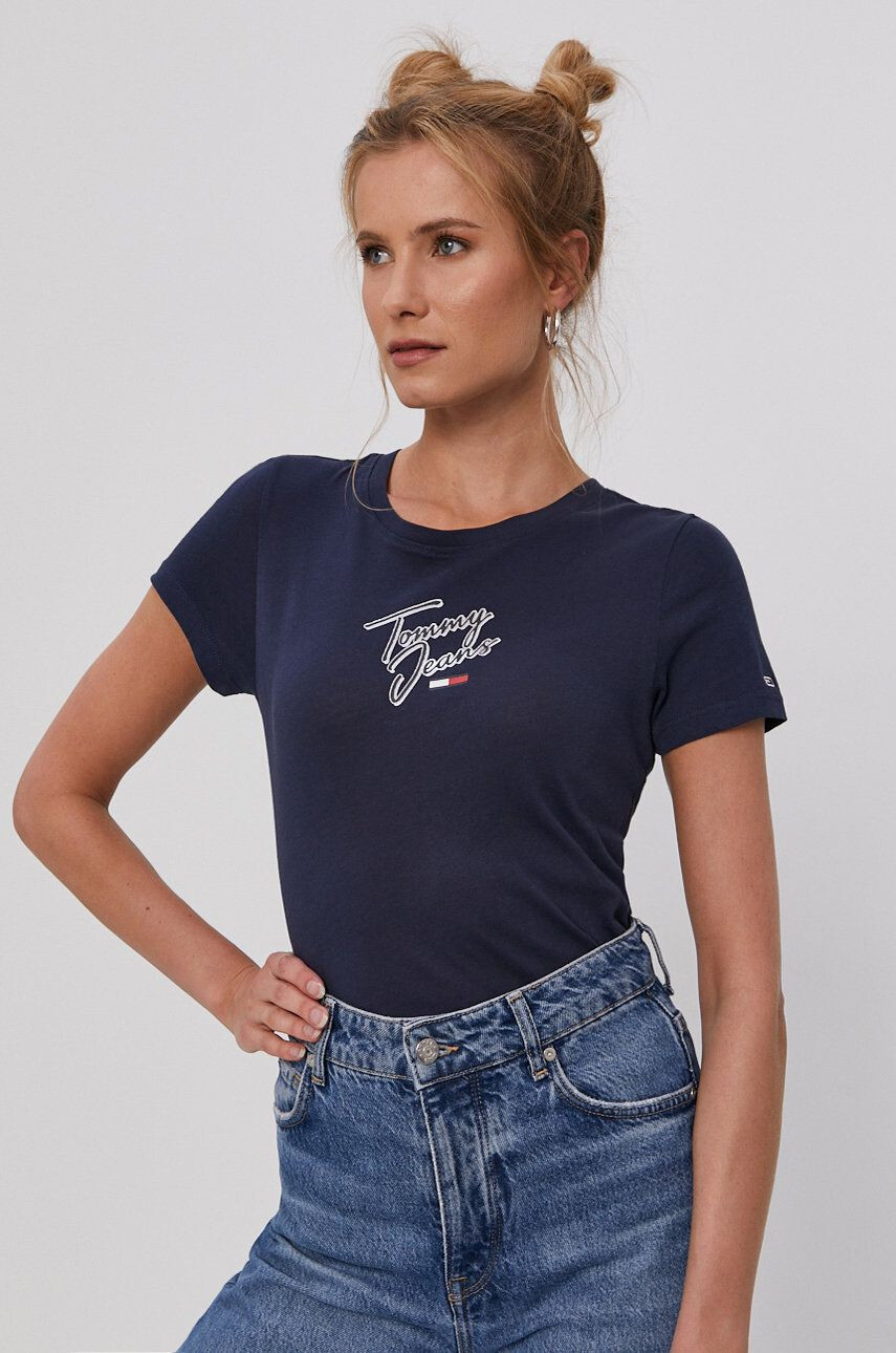 Tommy Jeans Тениска дамска в тъмносиньо - Pepit.bg