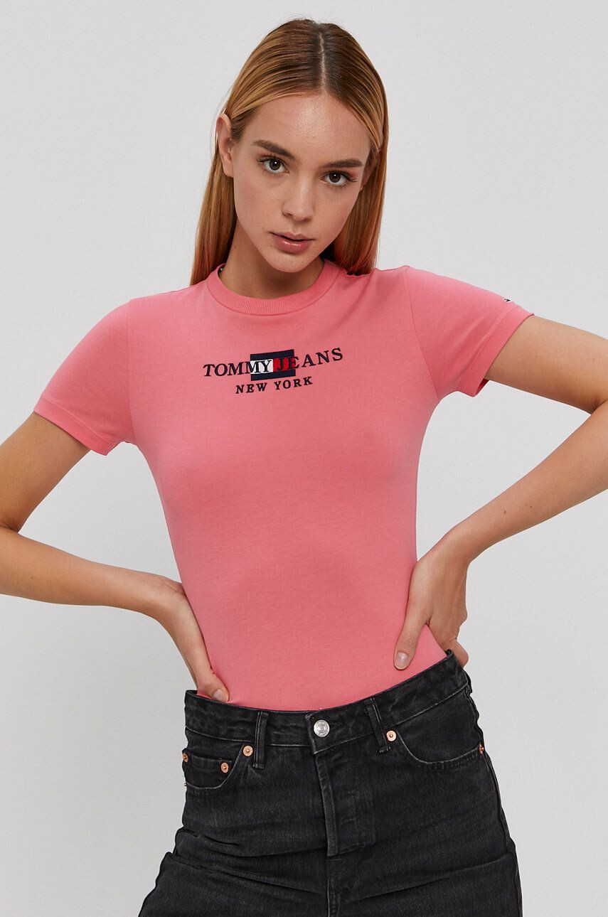 Tommy Jeans Тениска дамски в оранжево - Pepit.bg