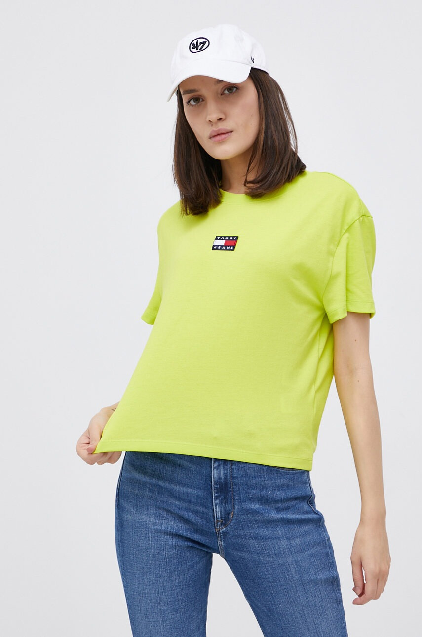 Tommy Jeans Тениска дамска в зелено - Pepit.bg