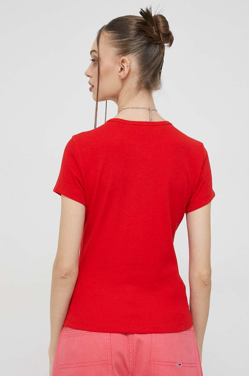 Tommy Jeans Тениска в червено - Pepit.bg