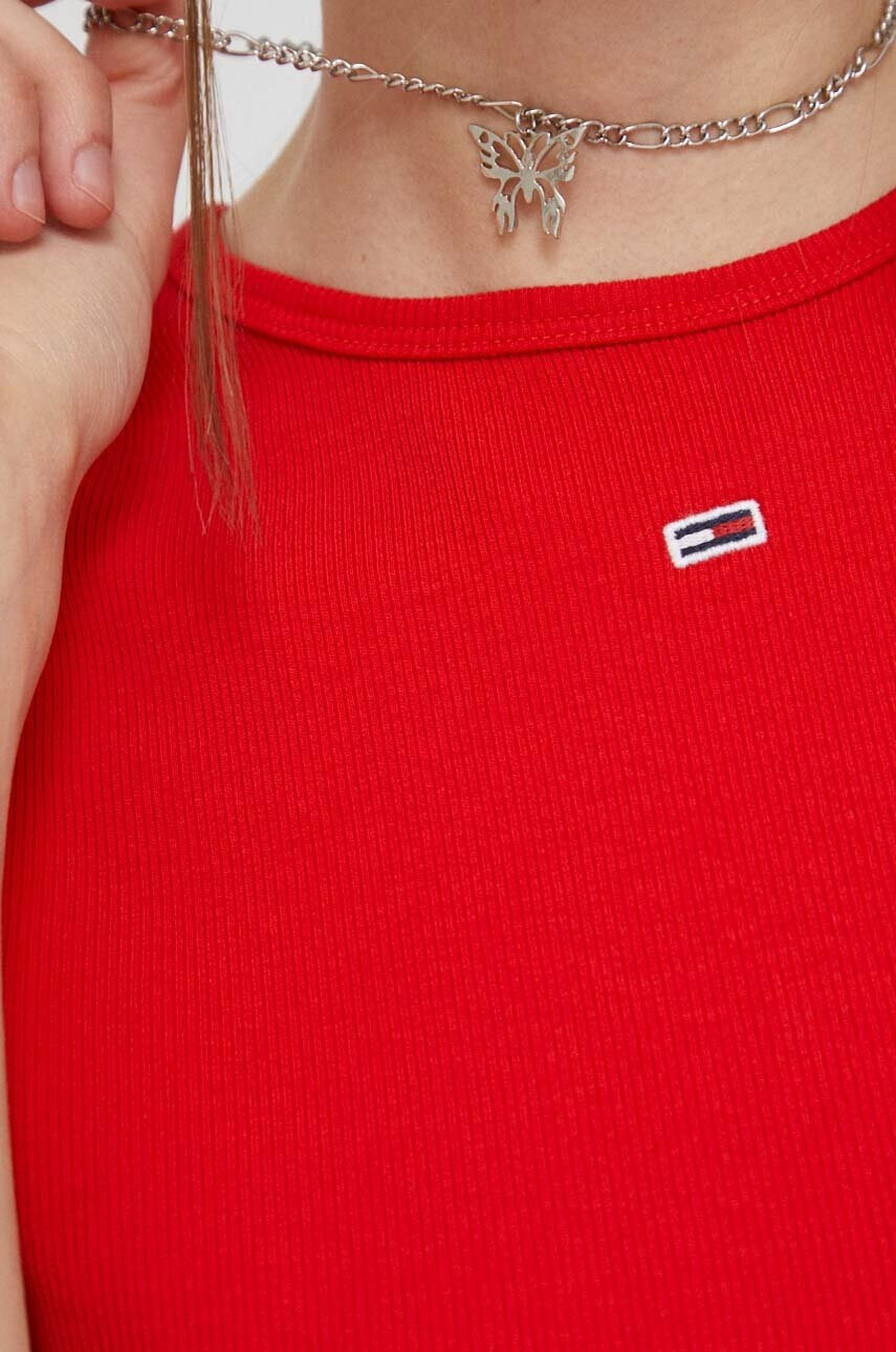 Tommy Jeans Тениска в червено - Pepit.bg