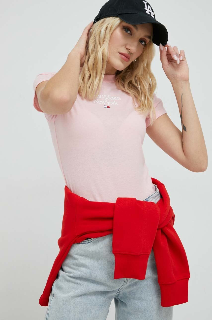 Tommy Jeans Тениска в розово - Pepit.bg
