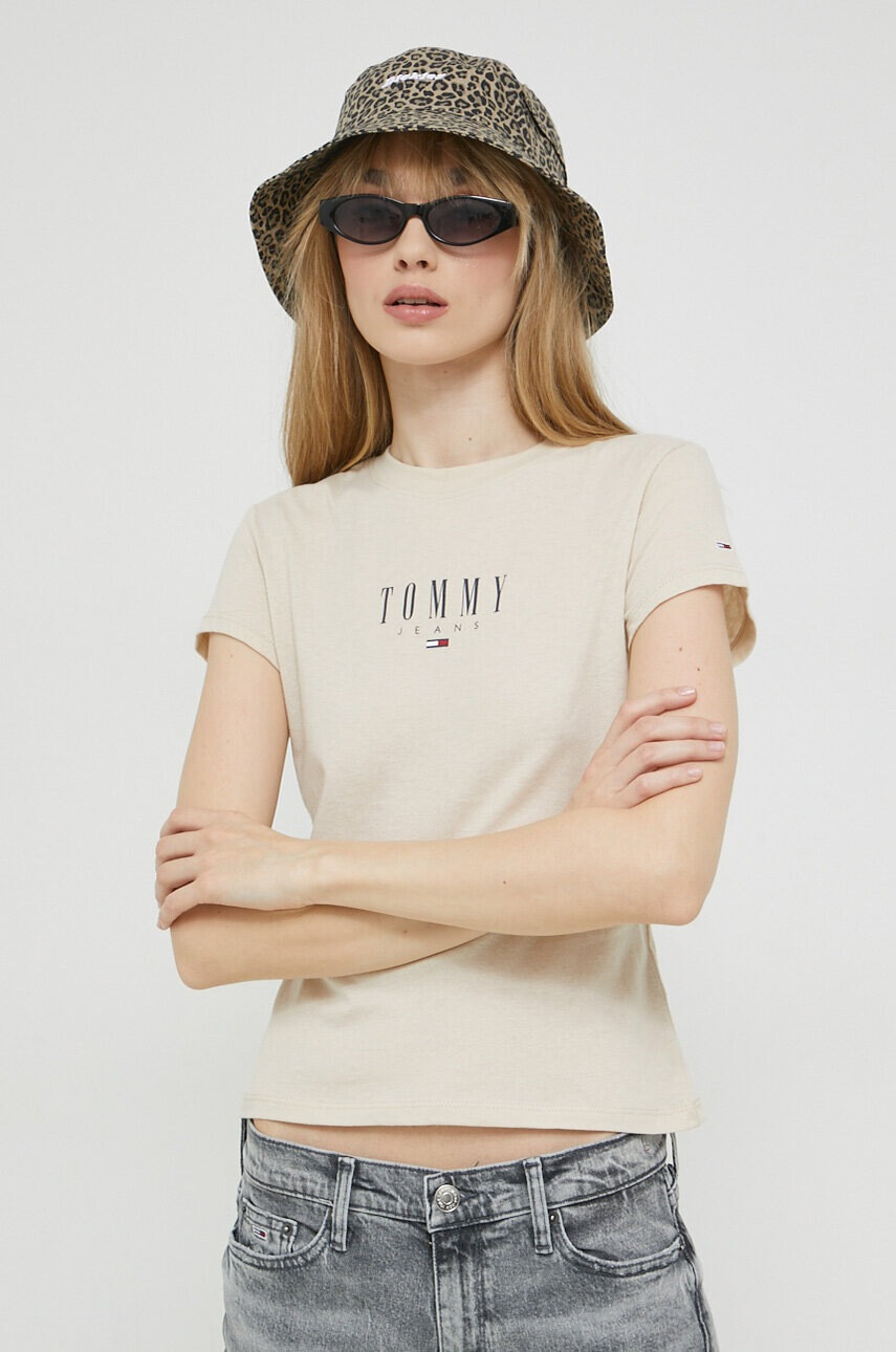 Tommy Jeans Тениска в бежово - Pepit.bg
