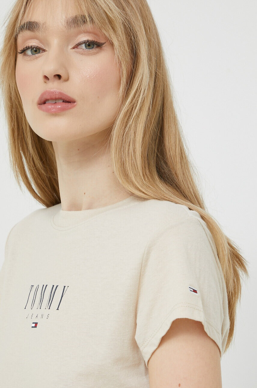 Tommy Jeans Тениска в бежово - Pepit.bg