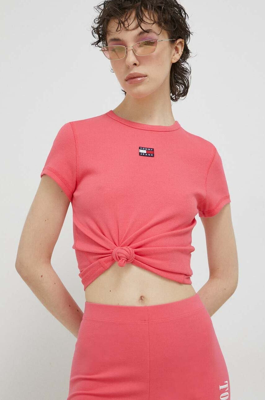 Tommy Jeans Тениска в розово - Pepit.bg