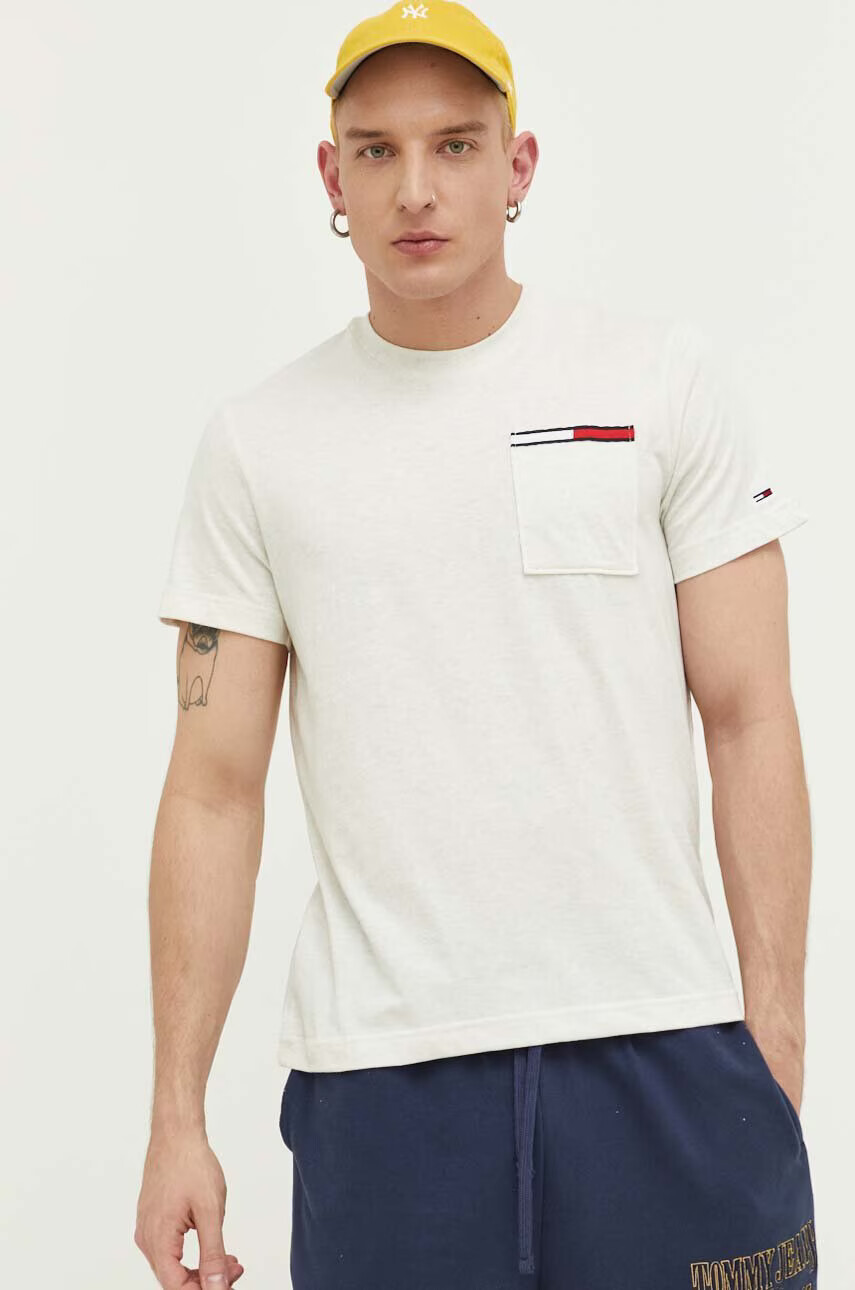 Tommy Jeans Тениска в сиво меланж на - Pepit.bg