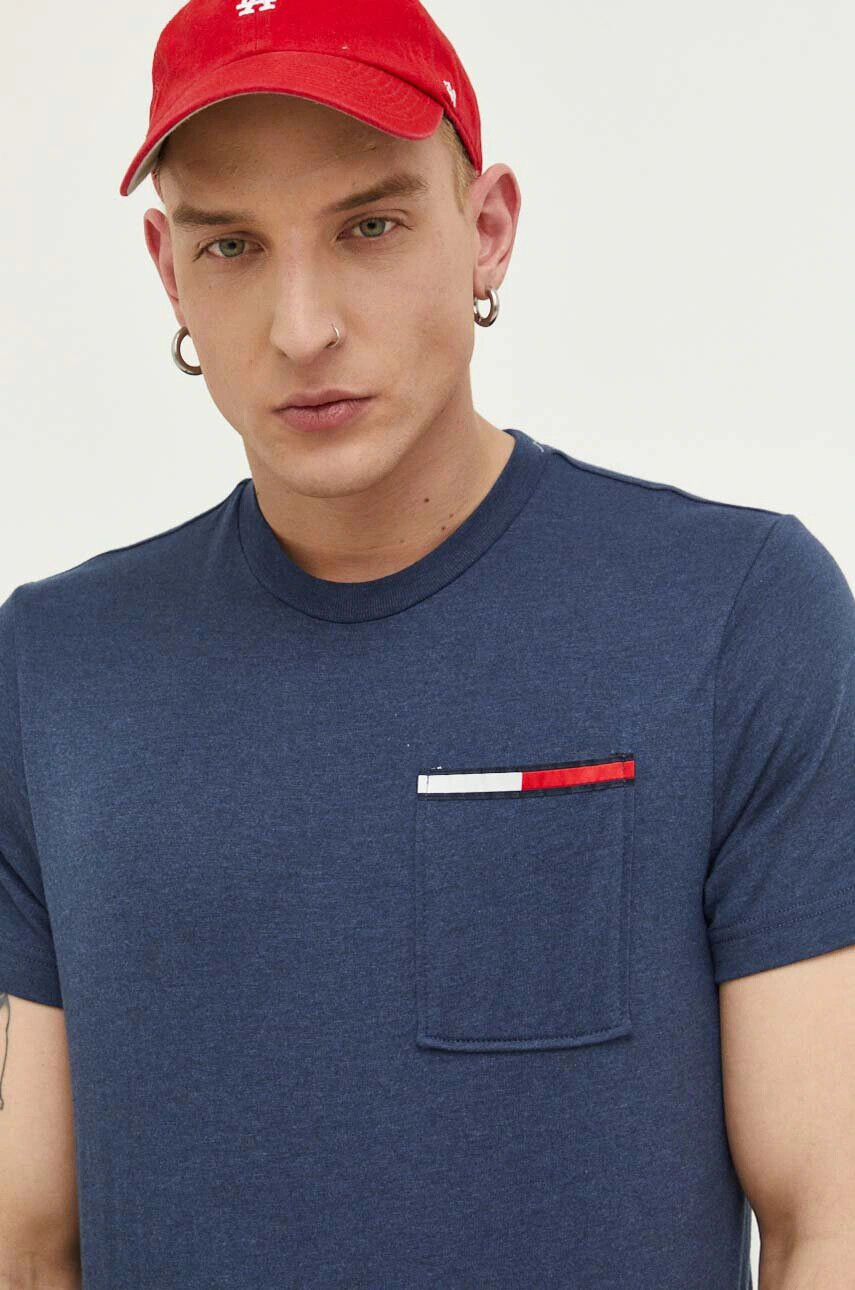 Tommy Jeans Тениска в тъмносиньо меланж на - Pepit.bg