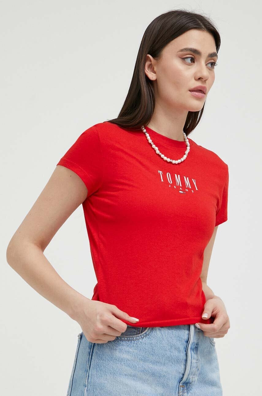 Tommy Jeans Тениска в червено - Pepit.bg