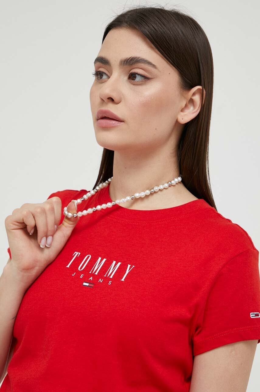 Tommy Jeans Тениска в червено - Pepit.bg