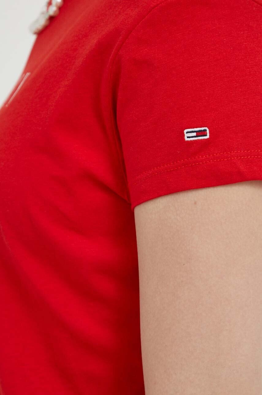 Tommy Jeans Тениска в червено - Pepit.bg