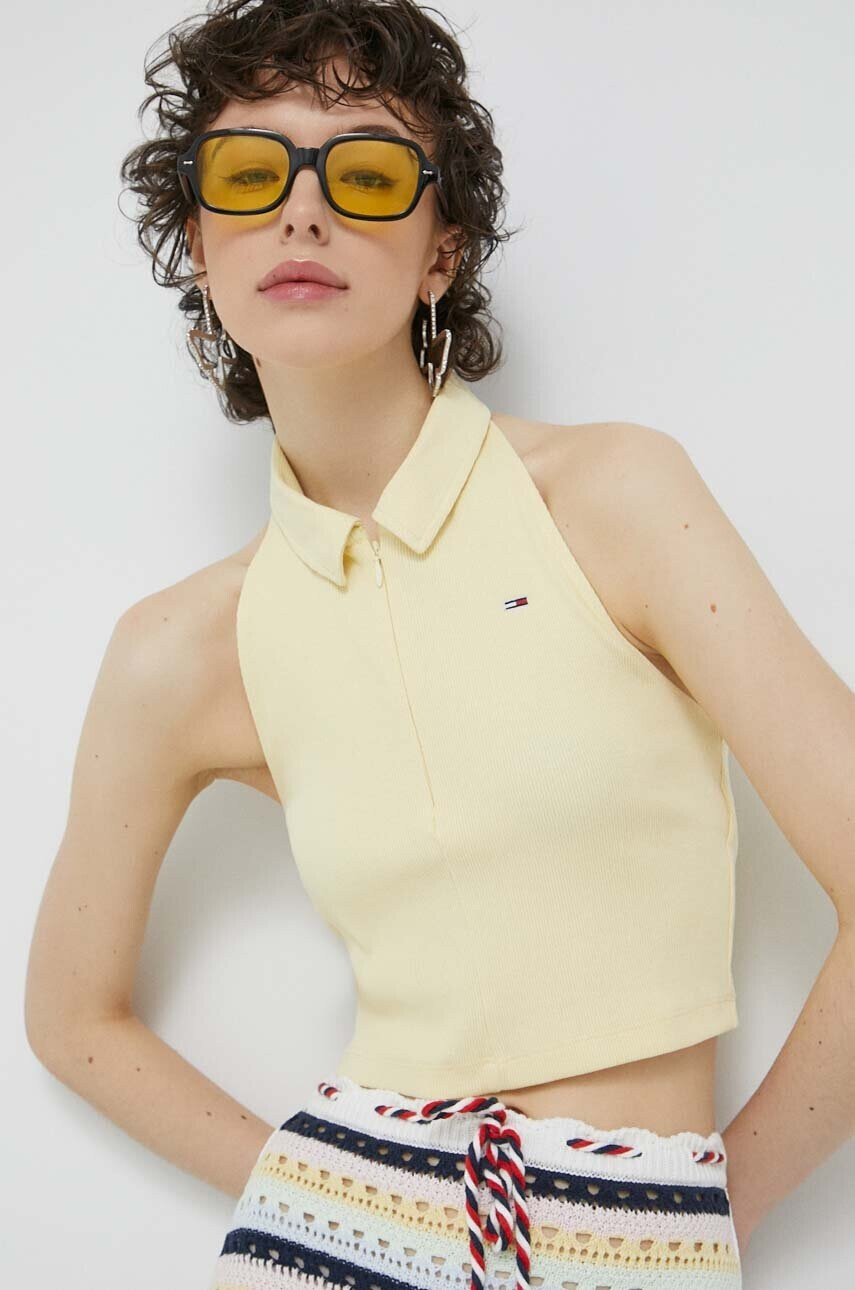 Tommy Jeans Топ дамски в жълто - Pepit.bg