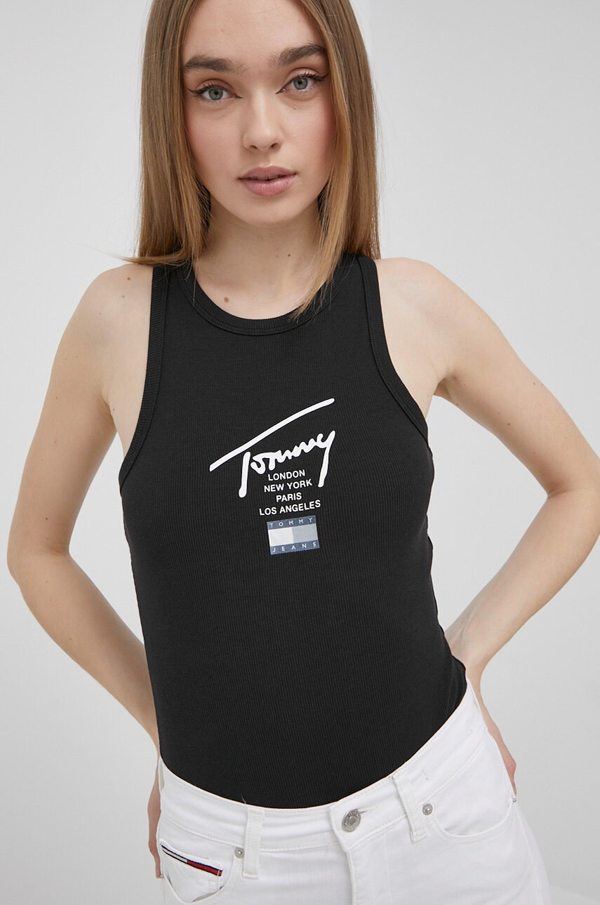 Tommy Jeans Топ дамски в черно - Pepit.bg