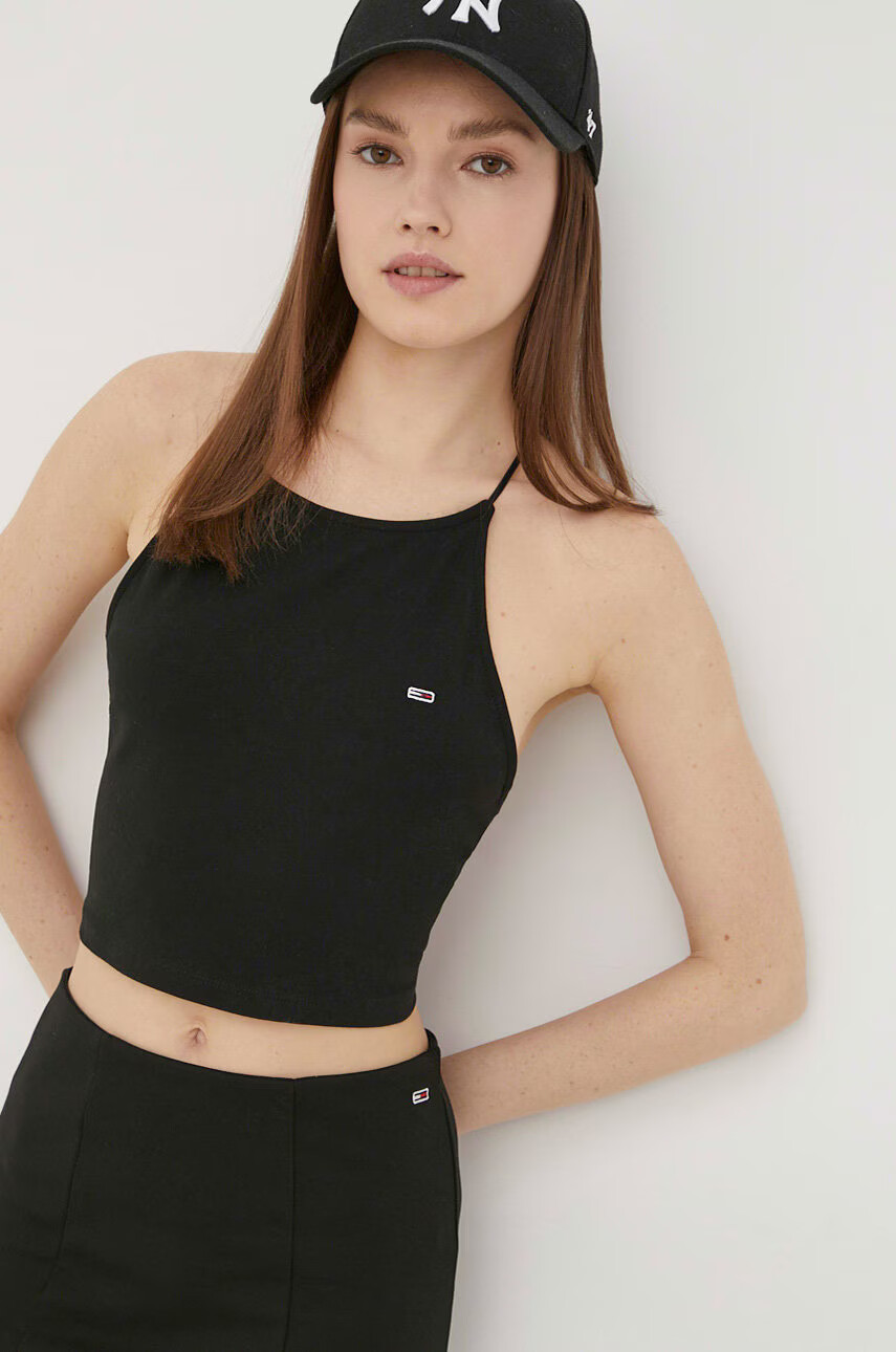 Tommy Jeans Топ дамски в черно - Pepit.bg